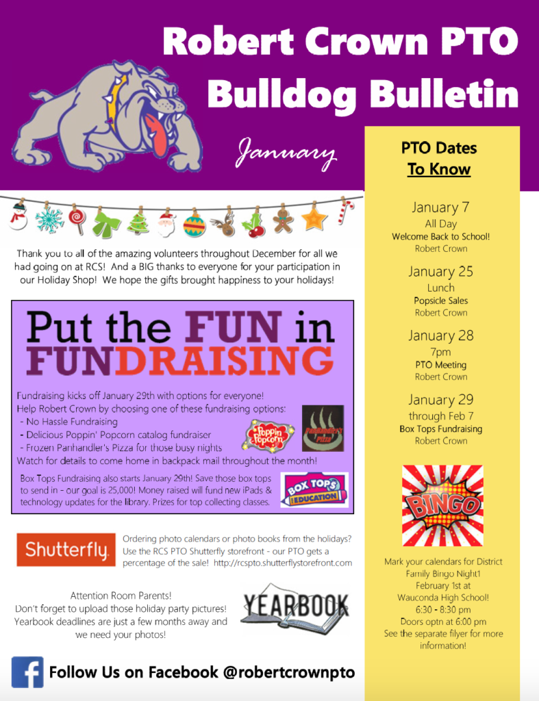 Robert Crown School PTO » January Newsletter